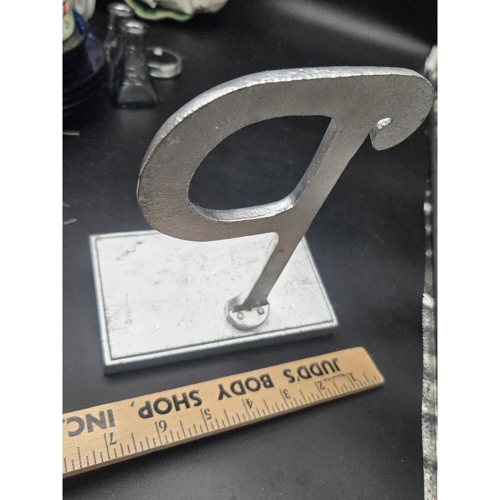 Heavy Metal Silver Tone Letter P Stocking Hanger Hook Cast Metal